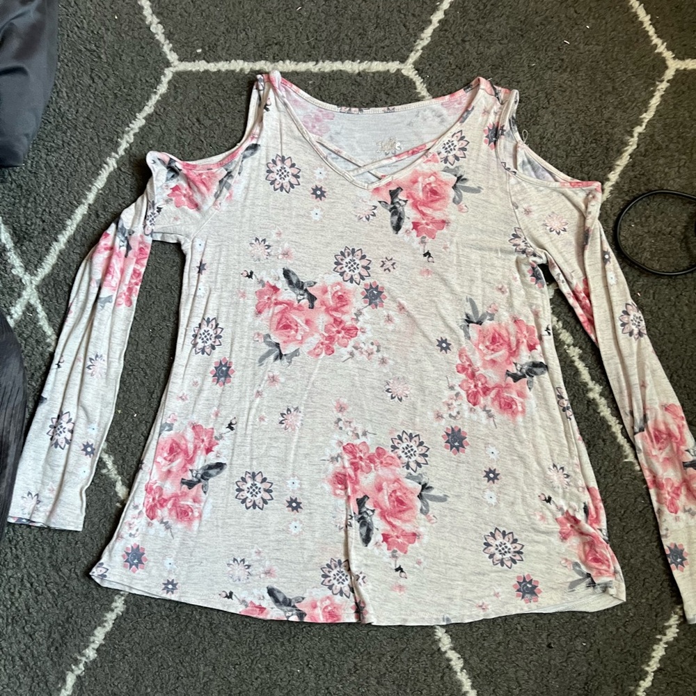 floral justice top, size medium girls